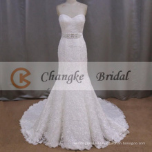 Elegant Sweetheart Sleeveless Long Wedding Dress With Long Train